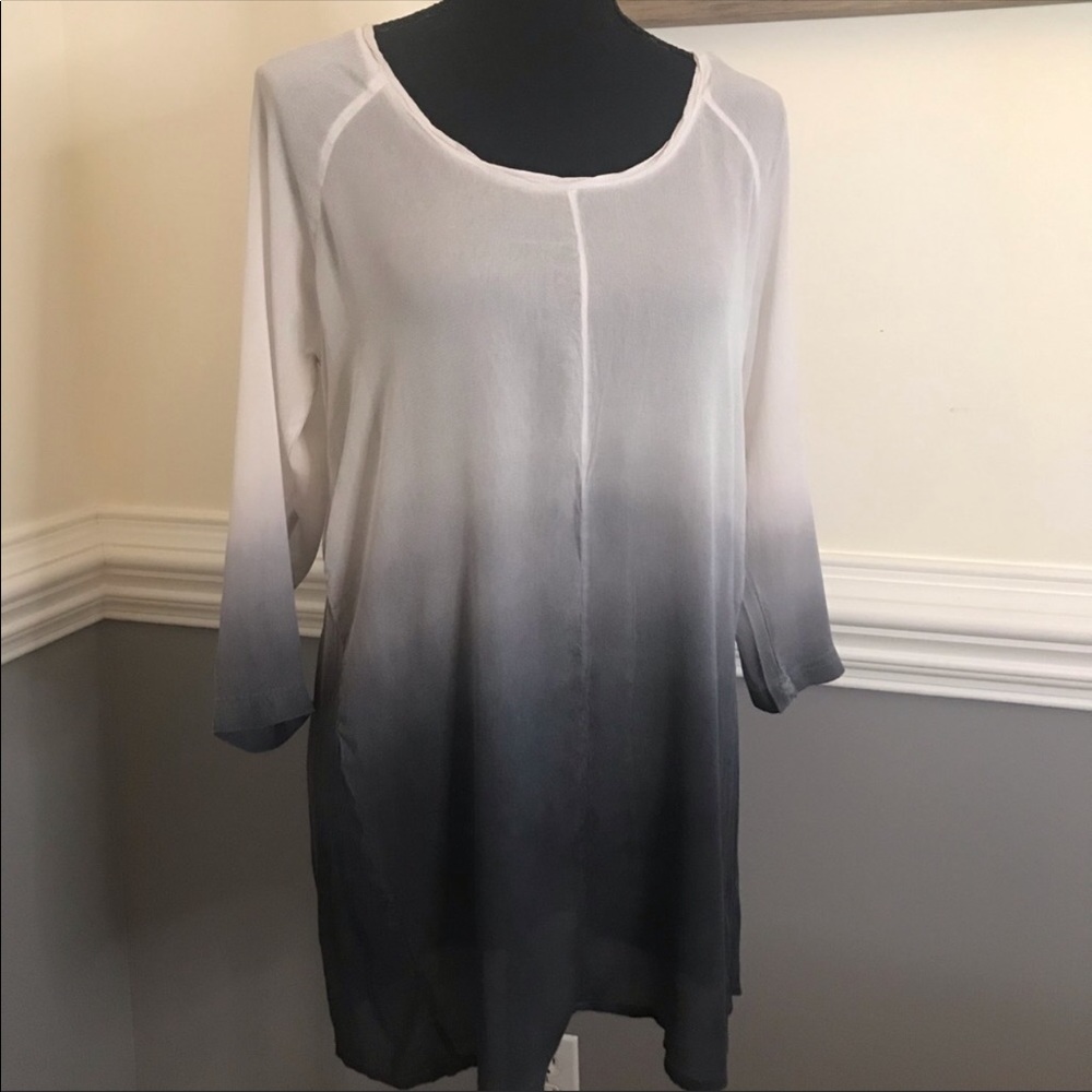 DKNY large sheer ombré top